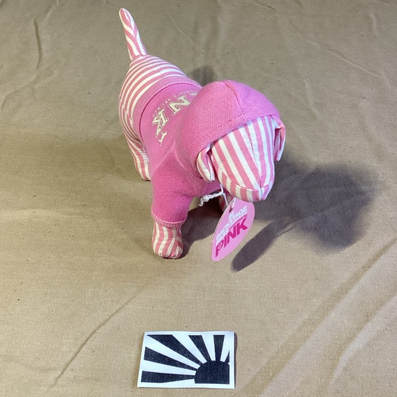PINK Victoria's Secret x MTV Backstage Pass 2006 Striped Dog Plush - Picture 2 of 8